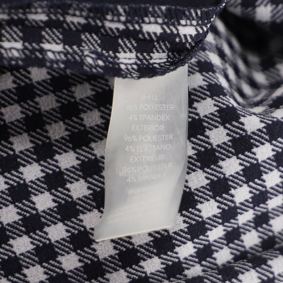 CALVIN KLEIN Navy Gingham Check Tulip Sleeve Sheath Dress Size 6 - Picture 8 of 8